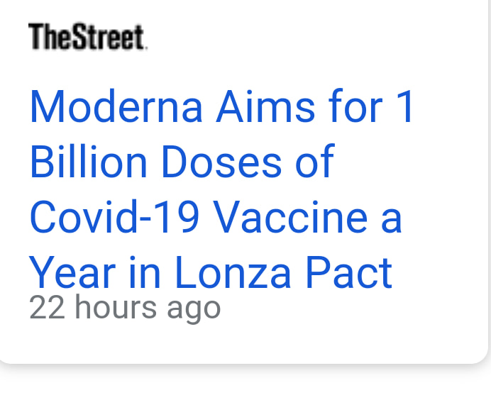 Moderna aims for 1 billion doses of Covid-19 vaccine a year
