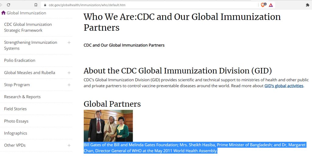 CDC is partners with Bill Gates