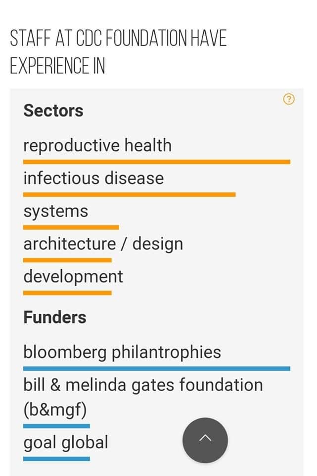 Mike Bloomberg funder of CDC