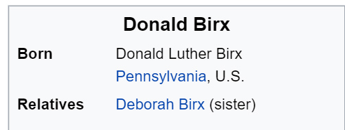 Dr. Deborah Birx brother Donald