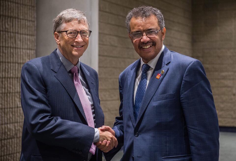 Bill Gates with WHO Director Tedros