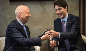 Canadian Prime Minister Justin Trudeau and WEF's Klaus Schwab